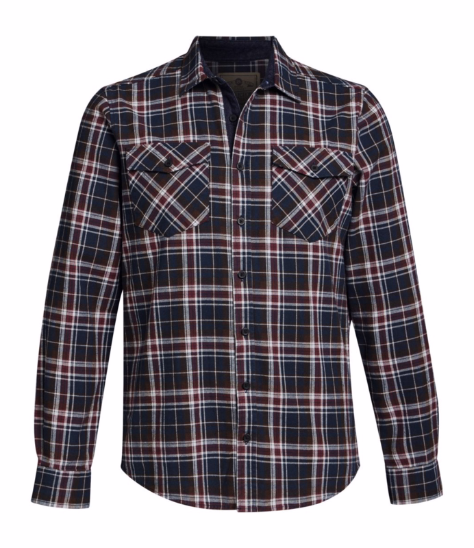 Skjorte SZ PLAID FLANNEL blå/rød, str. S