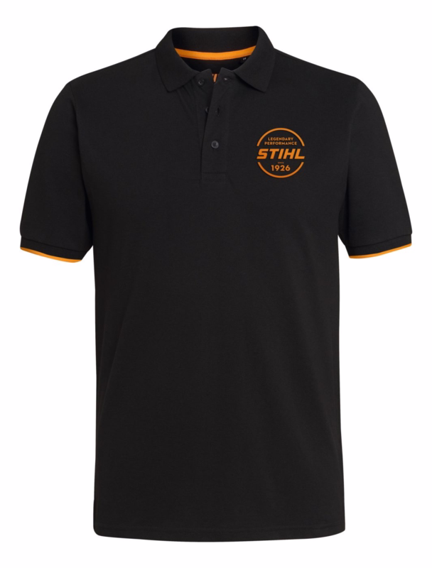 Poloshirt logo circle sort, str. XS