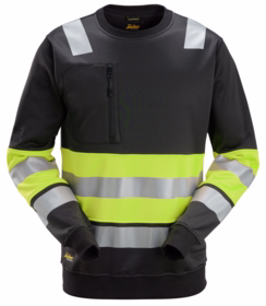 Snickers - Sweatshirt 8031 Hi-vis sort/gul