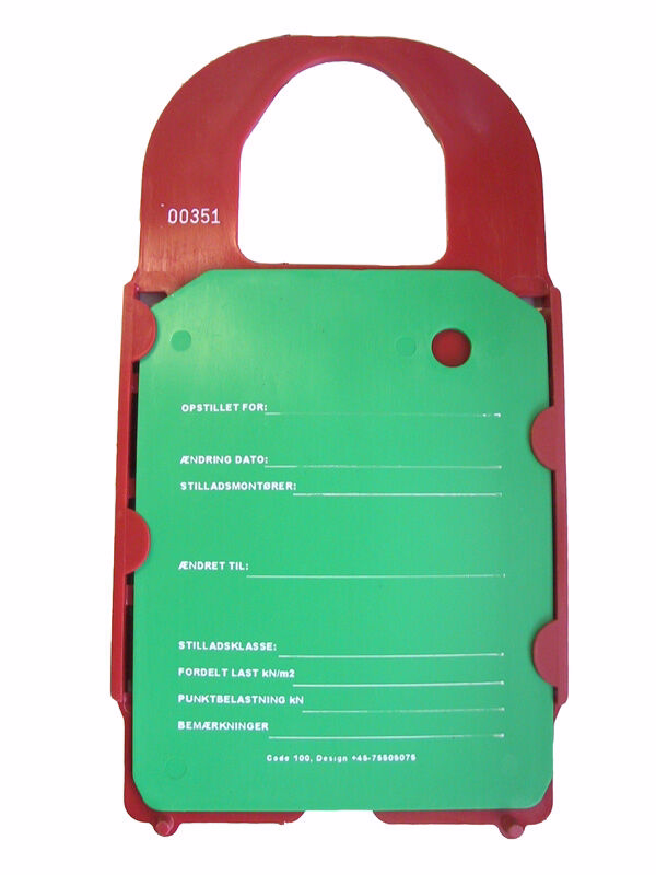 Stilladsmærkat skilt