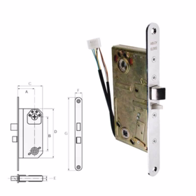 Assa Abloy - Magnetlås EL582 d50 enk falle H/V 12-24V m/kabel&karmoverfør