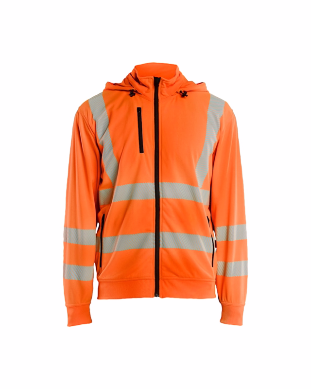 Sweatshirt m/aftagelig hætte Hi-vis 3573 orange, str. L