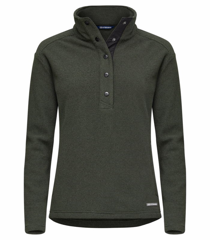 Fleecetrøje m/knap Dame Hunts 358429 Ivy green, str. XS