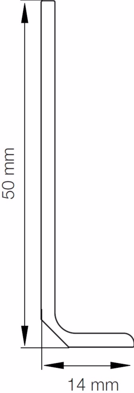 Fodliste sort FL50 14x50x2mm selvkl. 48m