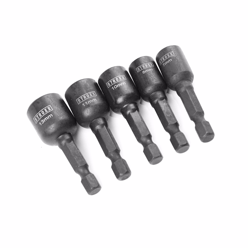 Magnettoppesæt slagfast 7-8-10-11-13 mm-1/4"