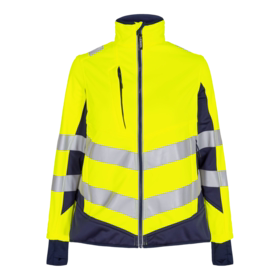 F. Engel - Softshelljakke Dame Hi-vis 1156 Gul/blue ink