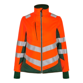 F. Engel - Softshelljakke Dame Hi-vis 1156 Orange/grøn
