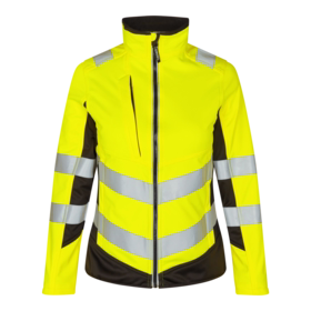 F. Engel - Softshelljakke Dame Hi-vis 1156 Gul/sort