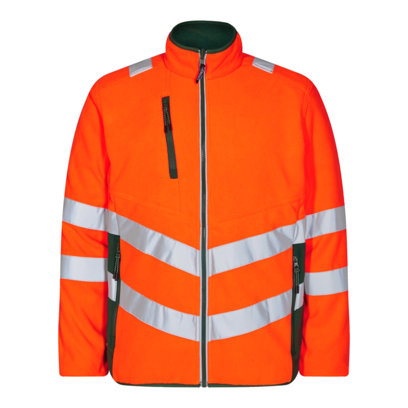 Fleecejakke Hi-vis 1192 Orange/grøn, str. M