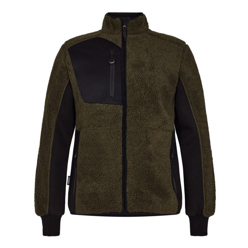 Fiberjakke 1362 Forest green/sort, str. XS