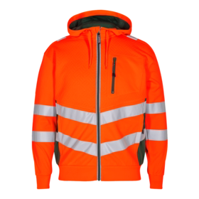 F. Engel - Sweat cardigan Hi-vis 8025 Orange/grøn