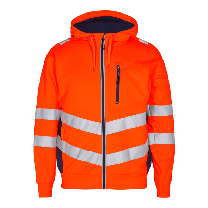 Sweat cardigan Hi-vis 8025 Orange/blue ink, str. L