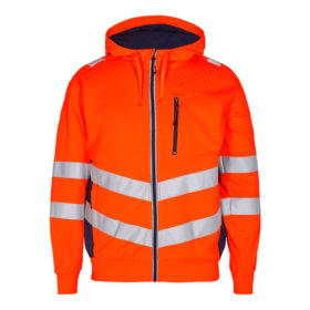 F. Engel - Sweat cardigan Hi-vis 8025 Orange/blue ink