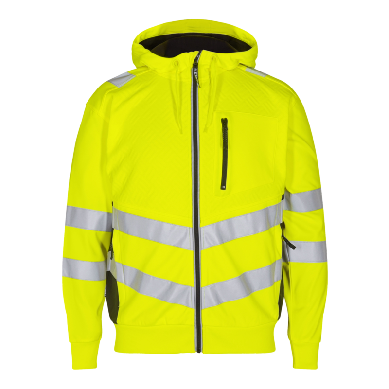Sweat cardigan Hi-vis 8025 Gul/sort, str. S