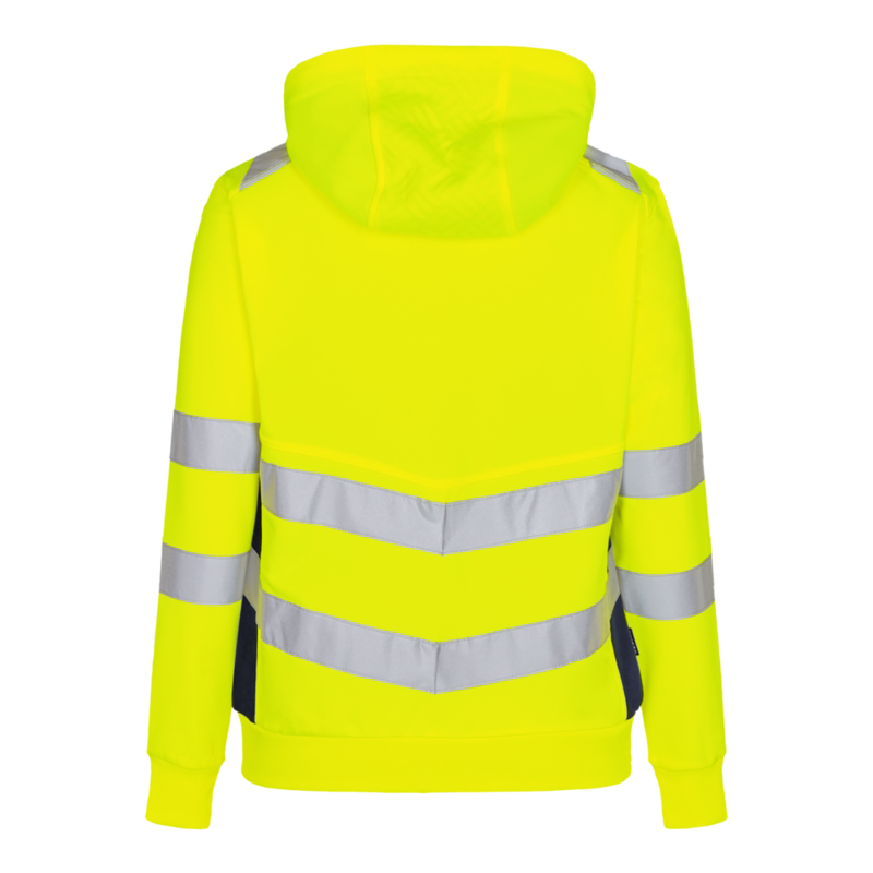 Sweat cardigan Dame Hi-vis 8027 Gul/blue ink, str. XS