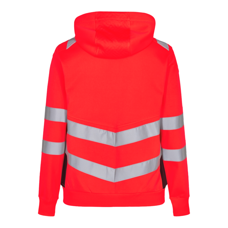Sweat cardigan Dame Hi-vis 8027 Rød/sort, str. M