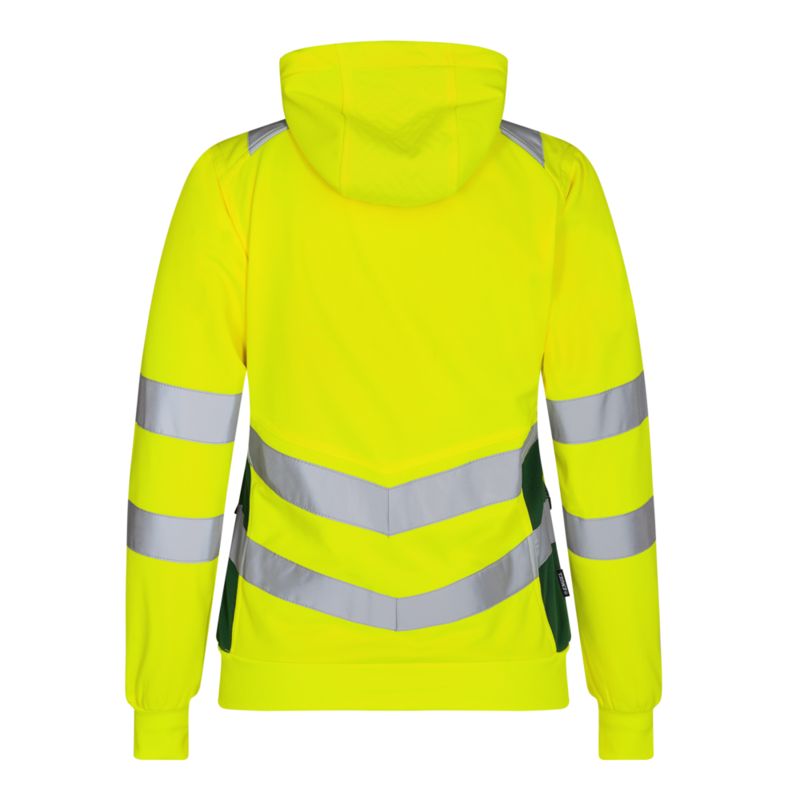 Sweat cardigan Dame Hi-vis 8027 Gul/grøn, str. 3XL