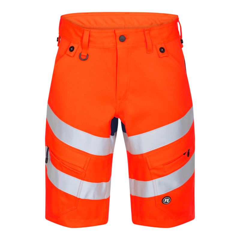 Arbejdsshorts Hi-vis 6546 Orange/blue ink, str. 104