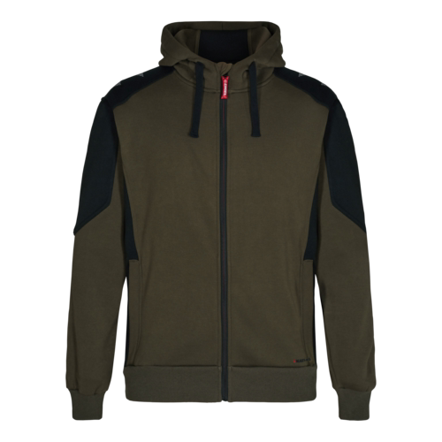 Hættetrøje m/lyn 8820 Forest Green/Sort, str. L