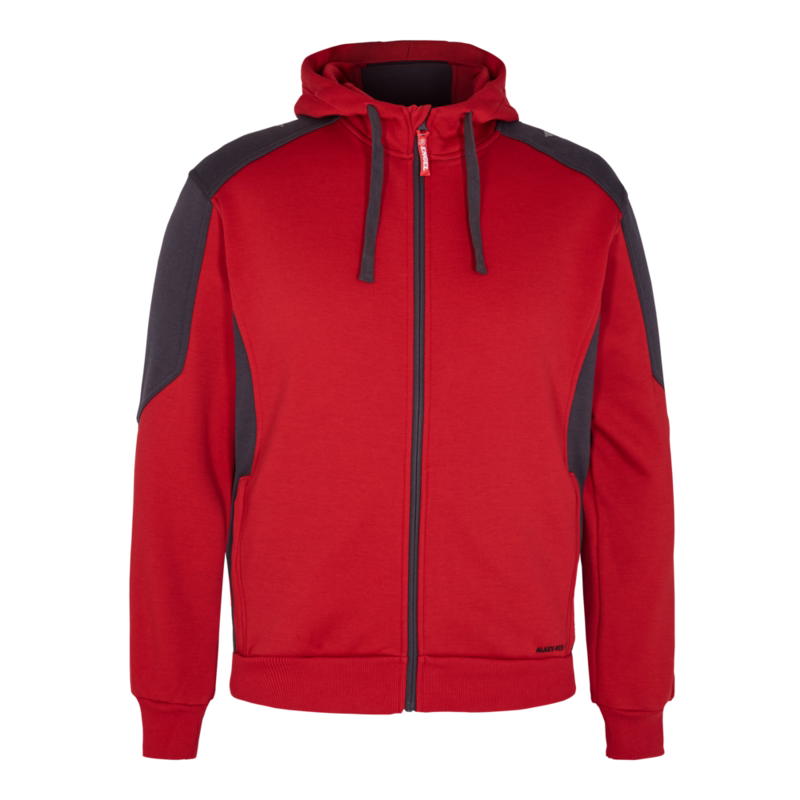 Hættetrøje m/lyn 8820 Tomato Red/AntrazitGrå, str. 3XL