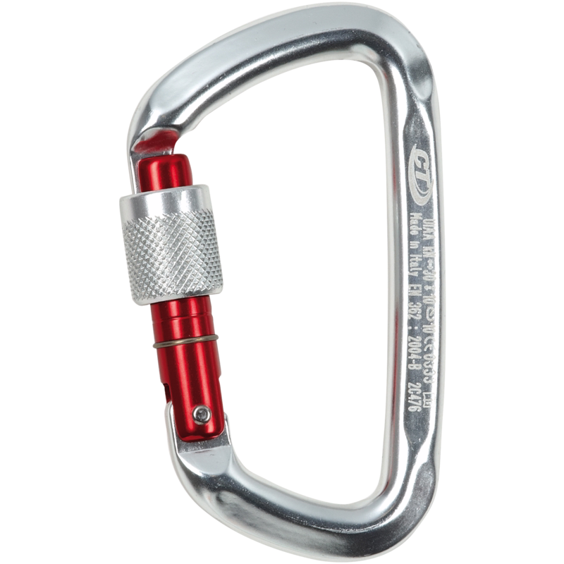 Karabinkrog H-292-SG D-shape Sølv/rød 19 mm