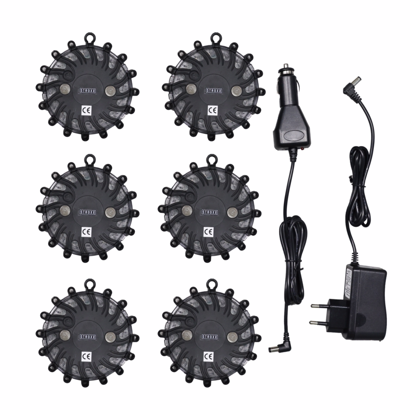 Advarselslys LED (gul) 6 stk. sæt - Genopladelig