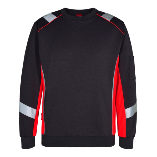 Sweatshirt 8871 Sort/Rød, str. M