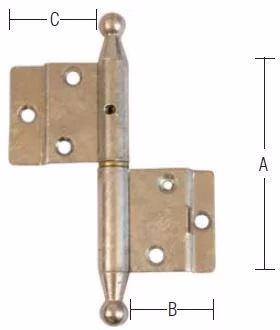 Vindueshængsel hvid 90mm H m.t. m/norges knop 11179
