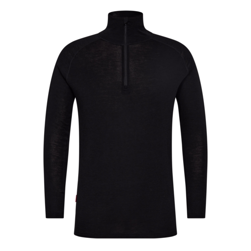 Uldundertrøje m/lyn 7266 Sort, str. 2XL