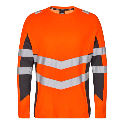 T-shirt L/Æ Hi-vis 9545 Orange/Antrazitgrå, str. M