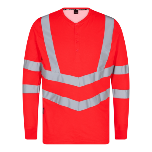 T-shirt Grandad L/Æ Hi-vis 9548 Rød, str. 4XL