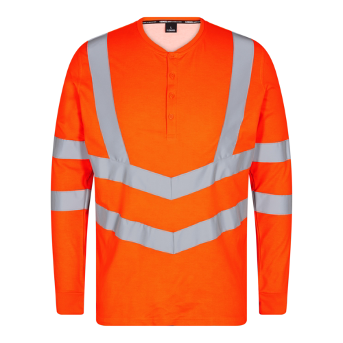 T-shirt Grandad L/Æ Hi-vis 9548 Orange, str. 4XL