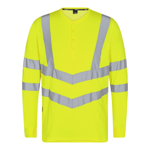 T-shirt Grandad L/Æ Hi-vis 9548 Gul, str. S