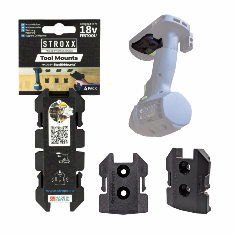 Værktøjsophæng t/18V Festool maskiner, pk. á 4 stk.