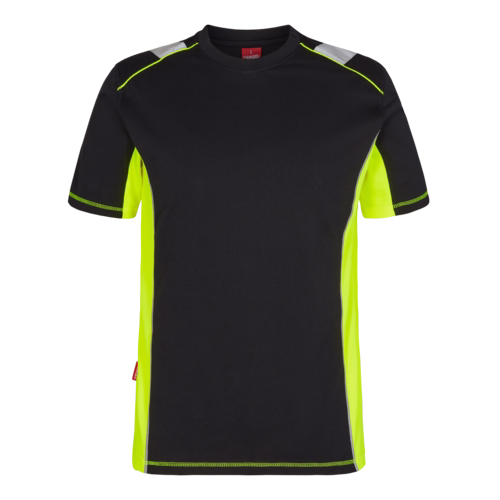 T-shirt 9870 Sort/Gul, str. S