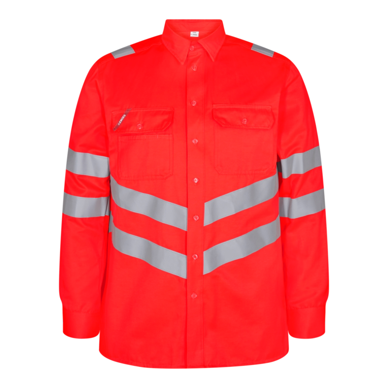 Arbejdsskjorte Hi-vis 7011 Rød, str. 47/48