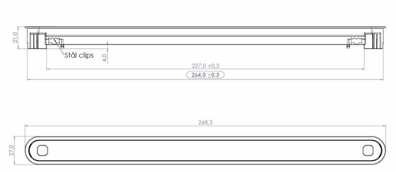 Klikventil 2K-3010 Hvid/Sølv 30cm² 27x268mm