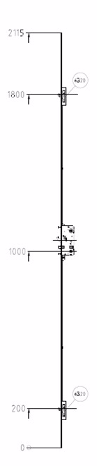 Stanglås FIX M5536 8001 Connect 2002 ude-hjem 1800mm V. (H6)