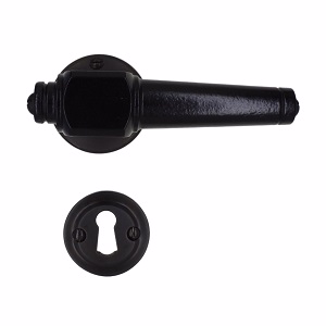 Dørgreb sort Almue 671 m/brun roset Ø50 Svanemølle