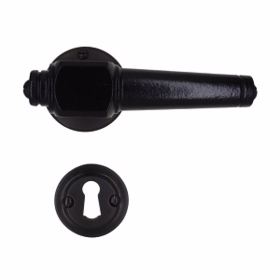 Sibes - Dørgreb sort Almue 671 m/brun roset Ø50 Svanemølle