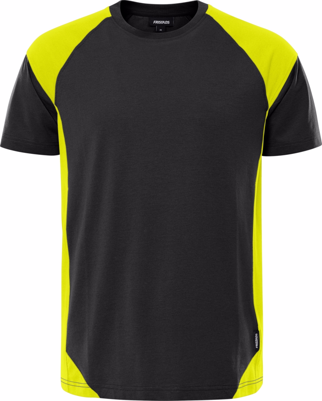 T-shirt Heavy 300505 Sort/hi-vis gul, str. XS