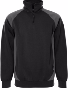 Fristads - Sweatshirt ½ zip Heavy 300511 Sort/grå