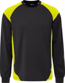 Fristads - T-shirt L/Æ 301171 Sort/Hi-vis gul