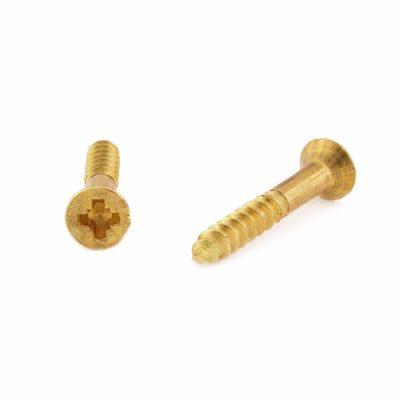 Træskrue mess uh pz 3,5x16mm, pk á 20 stk