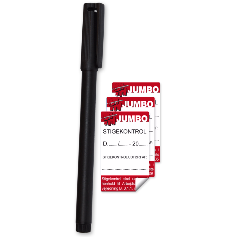 Stigemærkatsæt, 96 stk + tusch