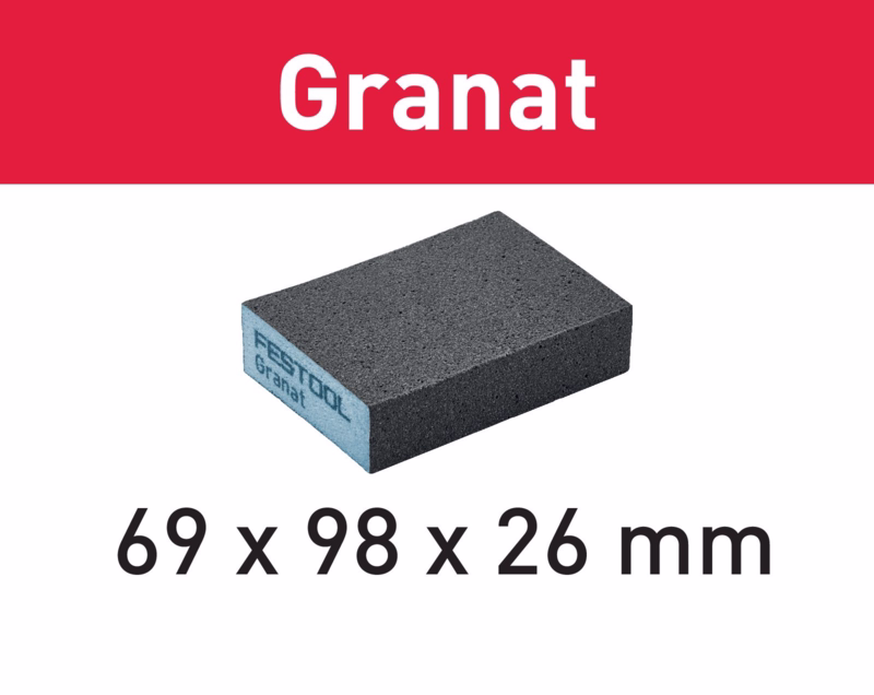 Slibeklods Granat 69x98x26mm k36 6-pak