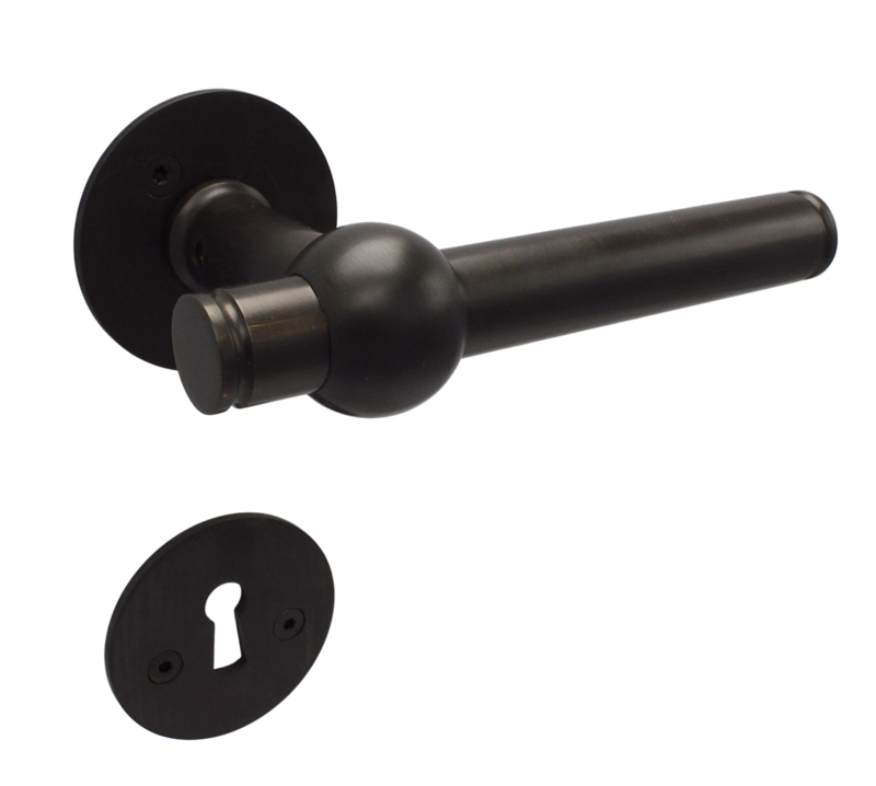 Dørgreb mess brun 8018 Ø18 massiv cc30, 35-55 Skodsborg