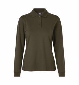 ID Identity - Poloshirt L/Æ 0545 Dame Oliven