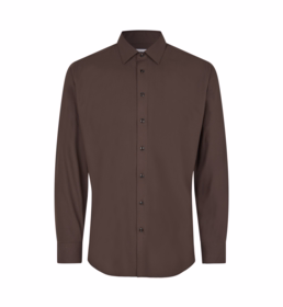 Seven Seas - Skjorte S51 Hybrid Slim Mocca