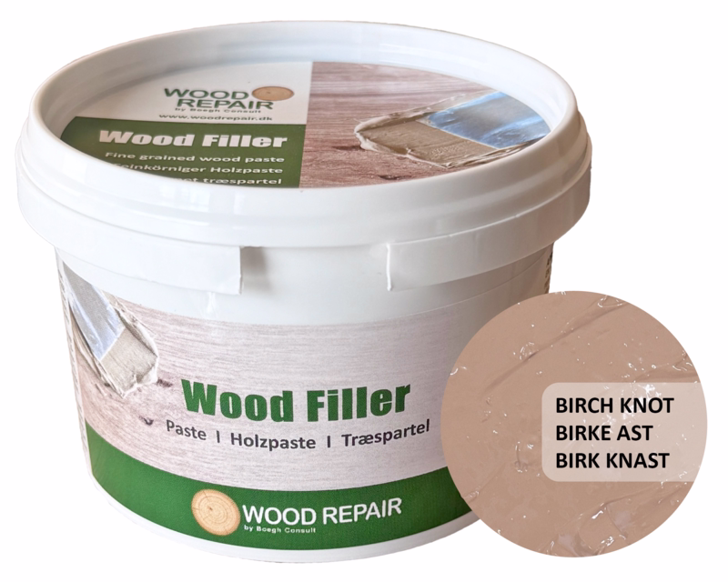 Spartelmasse Wood Filler Birk knast, 400g